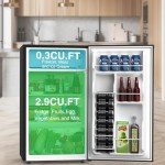 OLIXIS X98AB Compact Mini Fridge with Freezer