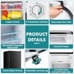 OLIXIS X98AB Compact Mini Fridge with Freezer