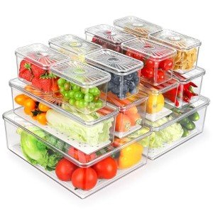 14 Stackable Refrigerator Containers with Lids