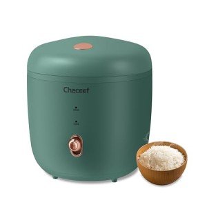 CHACEEF 2-Cup Mini Rice Cooker with Steamer