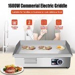 ExGizmo 22" Electric Countertop Griddle with Temperature Control