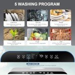 AooDen Portable Countertop Dishwasher with Tank