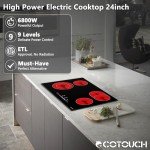 30-Inch ECOTOUCH Electric Cooktop with 4 Burners