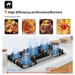KOXKING 36" Stainless Steel Gas Cooktop with 5 Burners