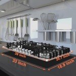 KOXKING 36" Stainless Steel Gas Cooktop with 5 Burners