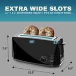 Elite Gourmet 4-Slice Long Slot Toaster – Black