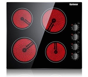 Karinear 24 Inch Electric Cooktop with 4 Burners
