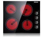 Karinear 24 Inch Electric Cooktop with 4 Burners