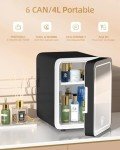 Cute Mini Makeup Fridge with LED Mirror Light