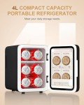 Cute Mini Makeup Fridge with LED Mirror Light