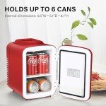 HealSmart 4L Portable Mini Fridge - Red
