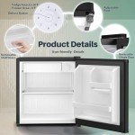 Kismile 1.6 Cu.ft Mini Fridge with Freezer