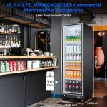 BODEGA Commercial Glass Door Beverage Refrigerator 18.1 Cu.Ft