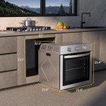 Empava 24-Inch Electric Wall Oven, Stainless Steel