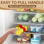 8-Pack Clear Plastic Fridge Organizer Bins