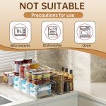 8-Pack Clear Plastic Fridge Organizer Bins