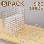 8-Pack Clear Plastic Fridge Organizer Bins