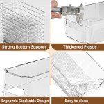 8-Pack Clear Plastic Fridge Organizer Bins