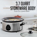 OVENTE 3.7 Quart Electric Slow Cooker, Silver