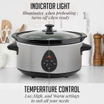 OVENTE 3.7 Quart Electric Slow Cooker, Silver