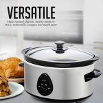 OVENTE 3.7 Quart Electric Slow Cooker, Silver