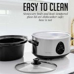 OVENTE 3.7 Quart Electric Slow Cooker, Silver