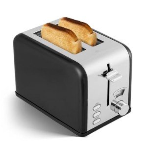 YSSOA Retro 2-Slice Stainless Steel Toaster