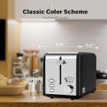 YSSOA Retro 2-Slice Stainless Steel Toaster
