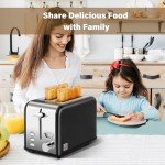 YSSOA Retro 2-Slice Stainless Steel Toaster