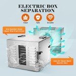 10-Tray Commercial Food Dehydrator - 1000W Stainless Steel