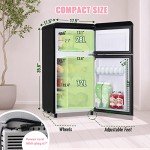 WANAI 3.5 Cu.ft Retro Mini Fridge & Freezer