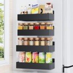 Magnetic Spice Rack Organizer for Refrigerators - 4 Pack