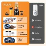 KOIOS 1000W Blender & Grinder with Portable Cups