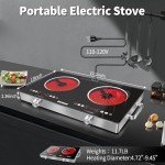 Karinear Portable 2 Burner Electric Cooktop 110V