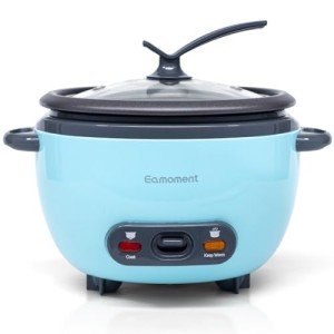 Blue 5-Cup Portable Rice Cooker with Keep-Warm