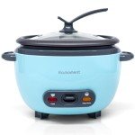 Blue 5-Cup Portable Rice Cooker with Keep-Warm