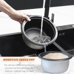 Blue 5-Cup Portable Rice Cooker with Keep-Warm