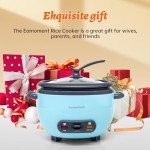 Blue 5-Cup Portable Rice Cooker with Keep-Warm
