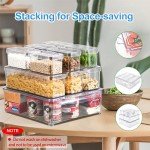 KUMD Stackable Fridge Organizer Bins with Lids