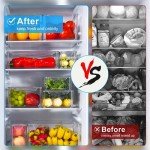 KUMD Stackable Fridge Organizer Bins with Lids