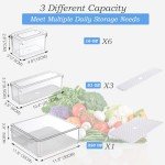 KUMD Stackable Fridge Organizer Bins with Lids