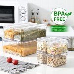 KUMD Stackable Fridge Organizer Bins with Lids