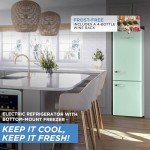Classic Retro Mint Green Bottom-Mount Refrigerator