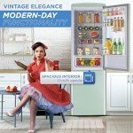 Classic Retro Mint Green Bottom-Mount Refrigerator
