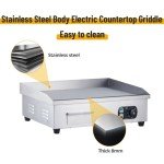 TROPOW 1600W Electric Flat Top Griddle Grill