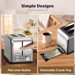 Stainless Steel 2-Slice Toaster with Wide Slot