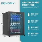 100 Can Mini Fridge with Glass Door and LED