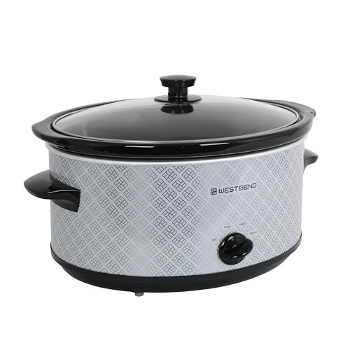 West Bend 6-Quart Manual Slow Cooker with Glass Lid