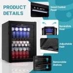 100 Can Mini Fridge with Glass Door and LED