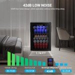 100 Can Mini Fridge with Glass Door and LED